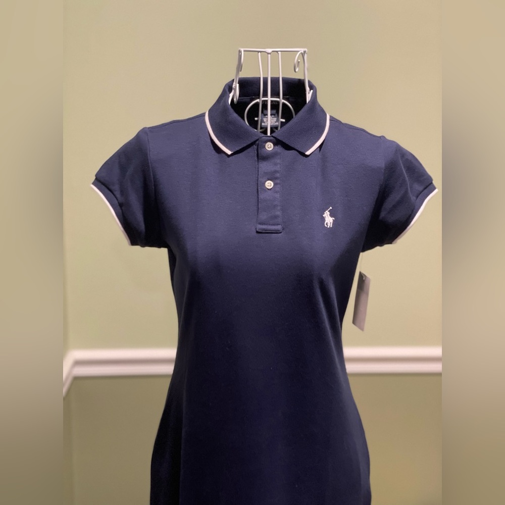 Ralph Lauren Girls Navy Blue Polo Tennis Dress L NWT - Picture 2 of 5